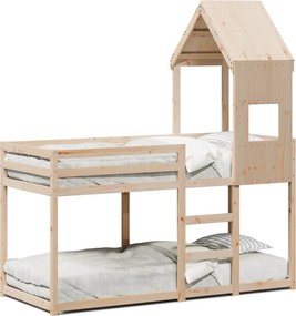 vidaXL tömör fenyőfa emeletes ágy matrac nélkül 90 x 190 cm
