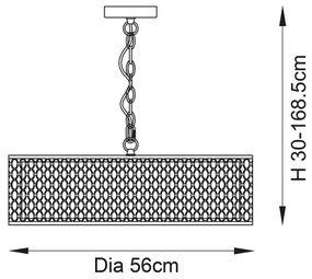 Endon 81969 - Csillár láncon CORDERO 3xE27/10W/230V matt króm