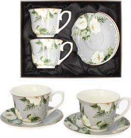 Csésze szett 2+2 Livello virágos csésze díszített porcelán csésze