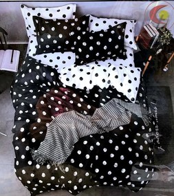 DOTS FEKETE fotó ágynemű 140x200 cm Ágynemű mérete: 140x200 cm, A csomag tartalma: 7 Készletcsomagolás