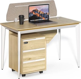 Irodai asztal konténerrel Houseland Profit Max 01 1206 tölgy/fehér