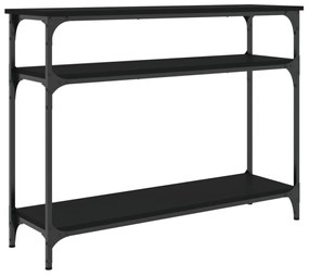 fekete szerelt fa tálalóasztal 100x29x75 cm