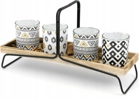 Gyertyatartó Fekete Barna 4 Db Teamécseshez