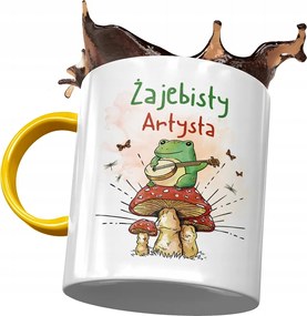 Sárga Bögre Művésznek Békás Művész Bögre Nyomtatott Fotóval