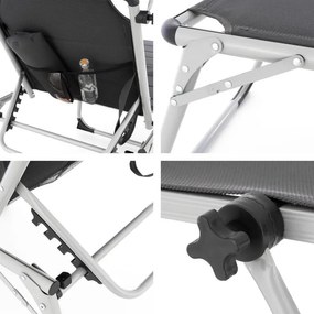 GARTHEN Összecsukható kerti nyugágy tetővel XXL