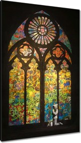 Festmények 80x120 Banksy ólomüveg templom