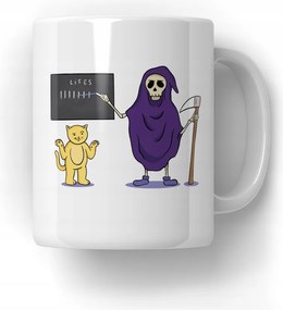 Bögre Macska és Halál Halloween Ajándék Barátnőnek