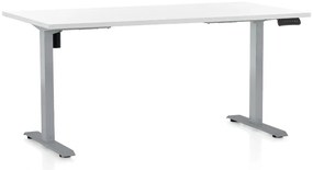 Állítható magasságú asztal OfficeTech B, 160 x 80 cm, szürke alap, fehér