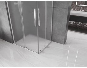Mexen Velar L Duo, zuhanykabin tolóajtóval 100 x 90 cm, 8 mm-es mattüveg, króm, 871-100-090-02-33-01