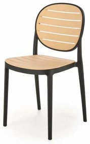 K529 szék, fekete / natúr
