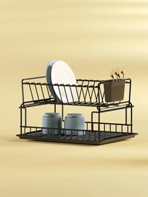 Edényszárító, csepegtető tálca, fekete, 35 x 30 cm