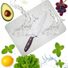 Vágódeszka 46X30CM Kétoldalas Rozsdamentes Acél Konyhai Szeletelő