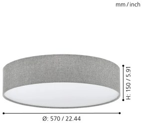 Eglo 97613 - Mennyezeti lámpa PASTERI 3xE27/60W/230V 57 cm