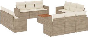 vidaXL 13 részes bézs polyrattan kerti ülőgarnitúra párnákkal