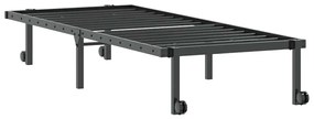 fekete acél ágykeret matrac nélkül összecsukható 75x190 cm