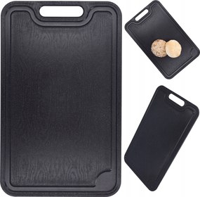 Vágódeszka fekete 38x24 cm nagy konyhai szilárd műanyag deszkák