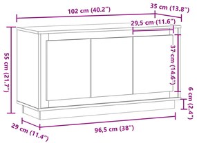 antik fa színű szerelt fa tálalószekrény 102 x 35 x 55 cm