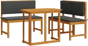 vidaXL Kert Bistro Készlet 3 pcs Barna Tömör Akácfa