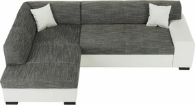 Ülőgarnitúra, fehér/szürke melír, balos, MINERVA