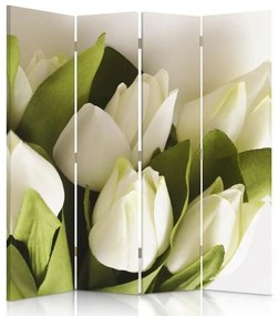 Gario Paraván Friss fehér tulipánok Méret: 145 x 170 cm, Kivitelezés: Klasszikus paraván