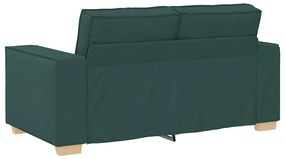 kétszemélyes sötétzöld szövetkanapé 120 cm