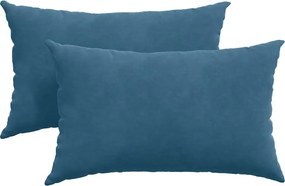 vidaXL Kanapé párnák 2 pcs Kék 50 x 30 cm Bársonyos szövet