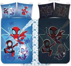 Pókember Spidey sötétben világító gyerek, ovis ágyneműhuzat 100x135cm, 40x60cm