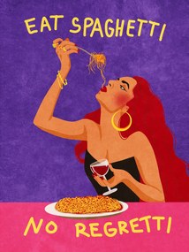Illusztráció Eat spaghetti no regretti, Raissa Oltmanns, (30 x 40 cm)