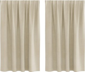 vidaXL Sötétítő függönyök 2 pcs Krém 140 x 140 cm Bársony
