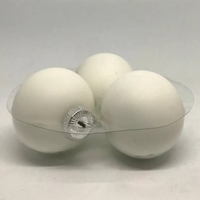 White matt fehér üveg karácsonyi gömb szett 12*6cm