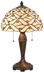 Tiffany asztali lámpa Bézs, Barna Ø 30x50 cm