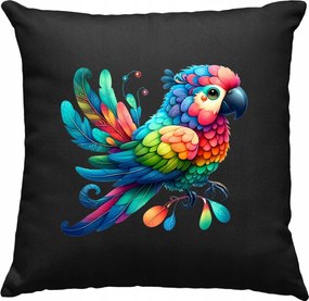 Gyerek színes papagáj párna 14 fekete