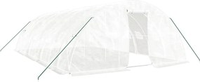vidaXL fehér acélvázas melegház 40 m² 8 x 5 x 2,3 m