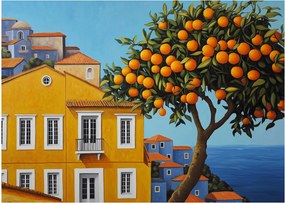 Üveg kép - Narancsfa (70x50 cm)
