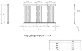 Grafitszürke 300x800mm törölközőszárítós fürdőszobai radiátor Welland Lux | Készletről | Gyors kiszállítással