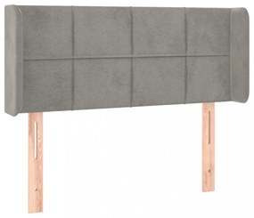 világosszürke bársony fejtámla 93x16x78/88 cm