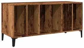 antik fa színű szerelt fa hanglemezszekrény 100 x 38 x 48 cm