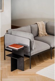 Fekete éjjeliszekrény tölgyfa dekorral Atik – noo.ma