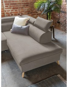 Világosbarna bársony kinyitható sarokkanapé (bal oldali-"U" alakú) Sweet Harmony – Miuform