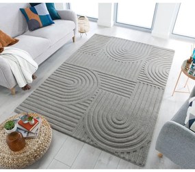 Zen Garden szürke gyapjú szőnyeg, 120 x 170 cm - Flair Rugs