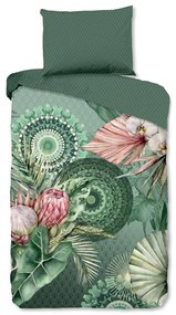 Zöld egyszemélyes flanel ágyneműhuzat 140x200 cm – HIP