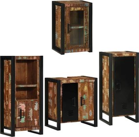 vidaXL Fürdőszoba bútor szett 4 pcs Szilárd újrahasznosított fa
