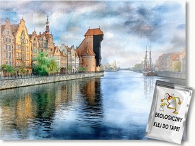 Fotótapéta Flizelina Város Lengyel Gdańsk Óváros Daru 100x75 ragasztó