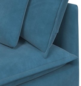 kék moduláris kanapé sarokmodul párnákkal 100 cm