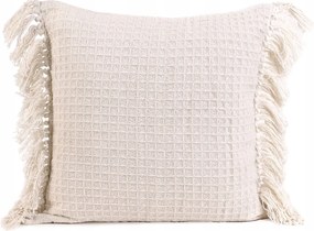 Vaffel párnahuzat ekrü rojtokkal 45x45 cm Homla