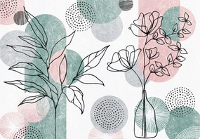 Flizelin fotótapéta Virágok Pasztell Természetvonalak Modern 368x254 +ragasztó