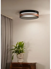 Duolla-LED Mennyezeti lámpa ROLLER DUO SHINY LED/24W/230V átm. 45 cm fekete/réz