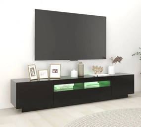 fekete TV-szekrény LED-lámpákkal 200 x 35 x 40 cm