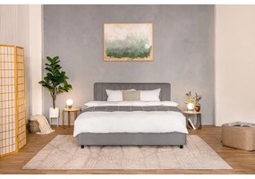 Szürke kárpitozott franciaágy tárolóhelyiséggel, matraccal/ráccsal 180x200 cm Myra Slim Line - Bonami Selection