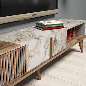 Milan - Walnut, White Marble